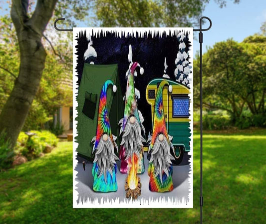 Tie Dye Gnomes - Garden Flag (12x18)