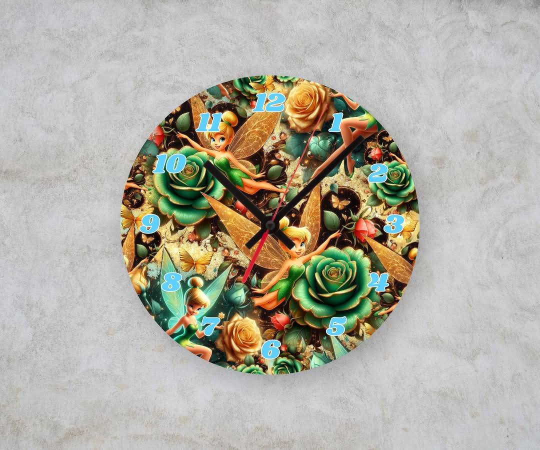 TINK FLORAL β Custom Framed Clock (10β Round)