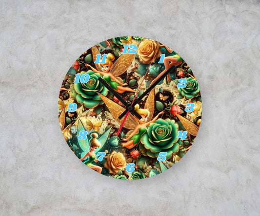 TINK FLORAL β Custom Framed Clock (10β Round)