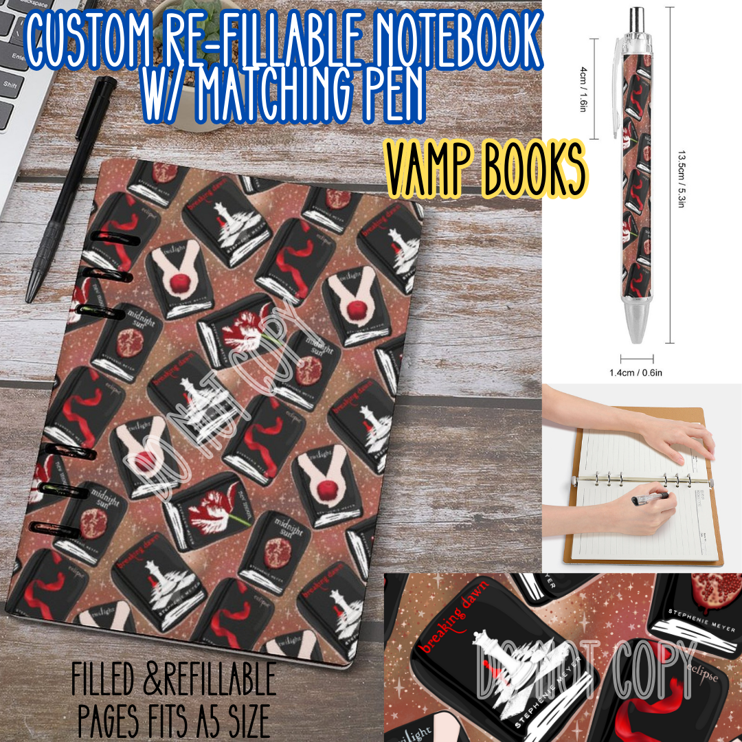 VAMP BOOKS -Matching A5 Notebook & Pen Set Round 4 Preorder Closing 5/17