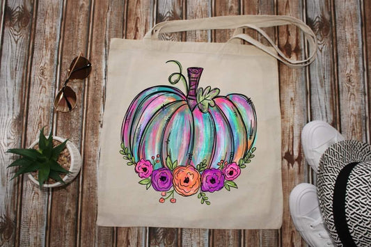 WATERCOLOR PUMPKIN - Custom Economical Tote Bag (15x16)