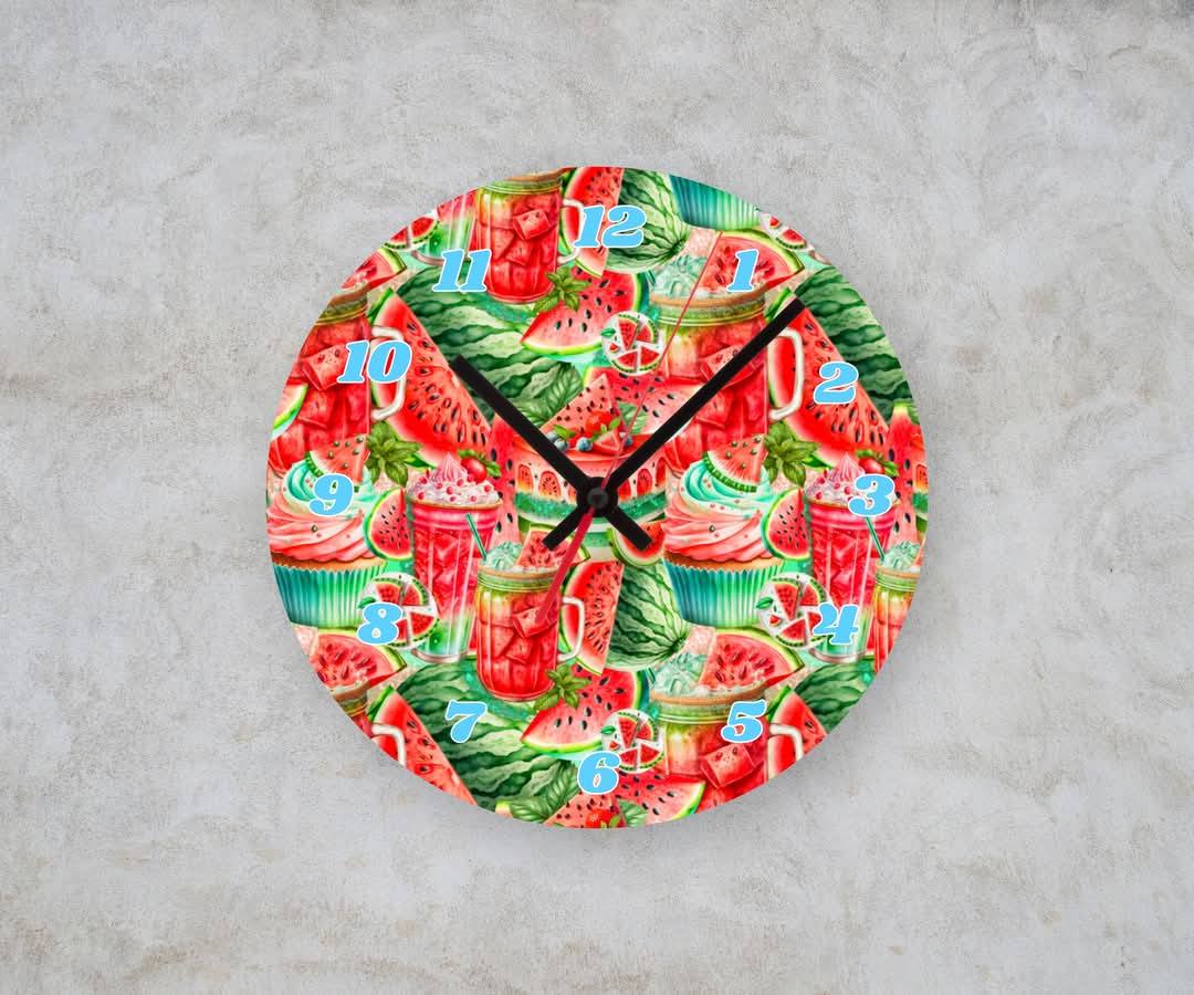 WATERMELON β Custom Framed Clock (10β Round)