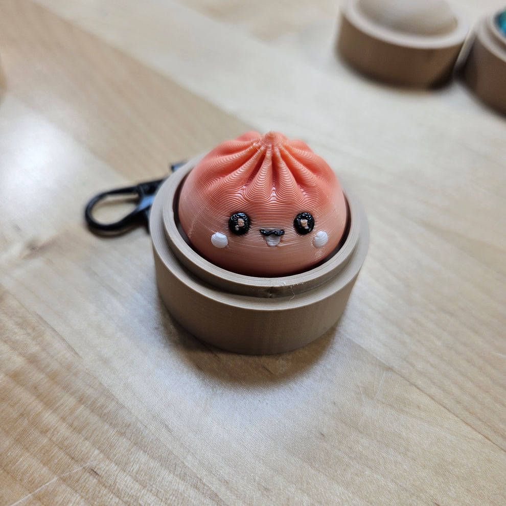 5 PACK MYSTERY FIDGET CLICKER DUMPLING KEYCHAINS- 3D PRINTED