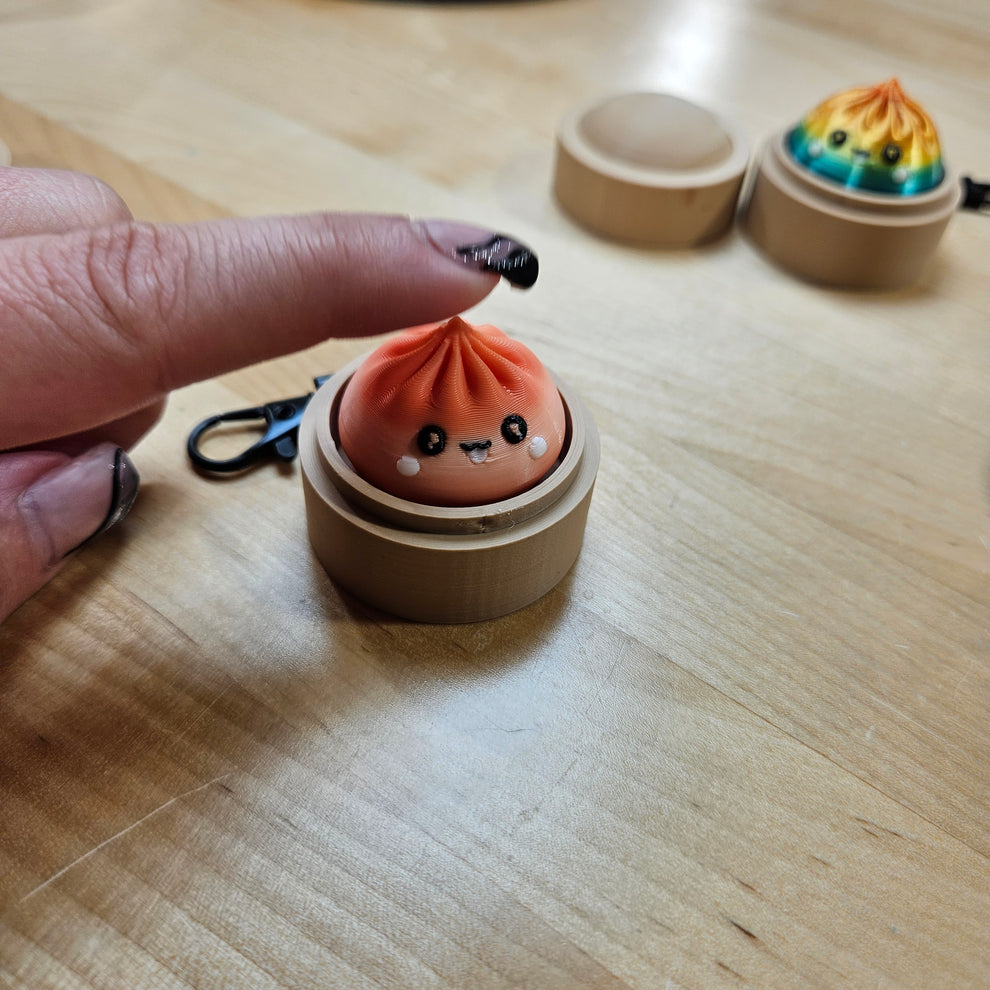 5 PACK MYSTERY FIDGET CLICKER DUMPLING KEYCHAINS- 3D PRINTED
