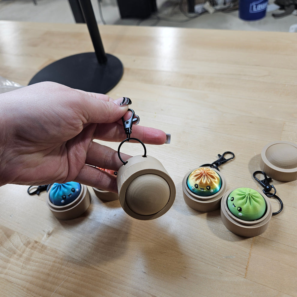 5 PACK MYSTERY FIDGET CLICKER DUMPLING KEYCHAINS- 3D PRINTED