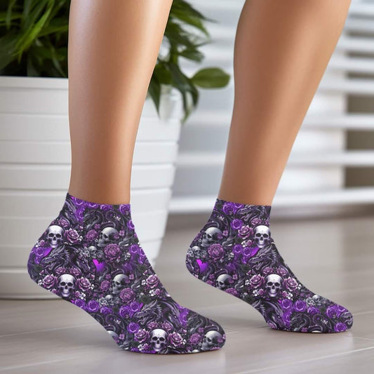 Purple Floral Skull - Custom Socks for Everyday Comfort