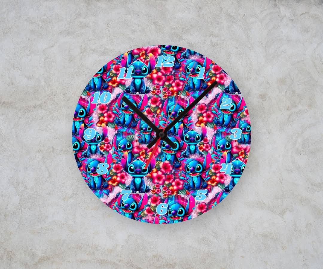 ALIEN FLORAL – Custom Framed Clock (10” Round)