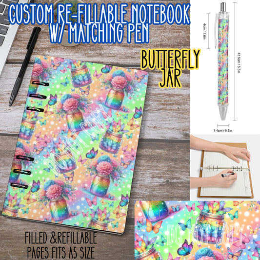 BUTTERFLY JAR -Matching A5 Notebook & Pen Set Round 4 Preorder Closing 5/17