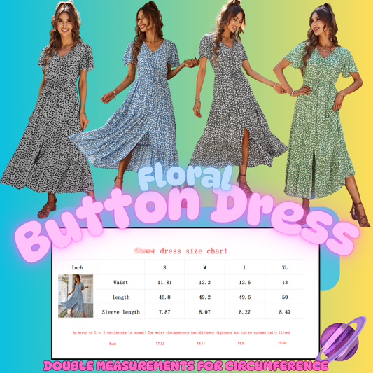 FLORAL BUTTON DRESS-PREORDER CLOSING 6/6