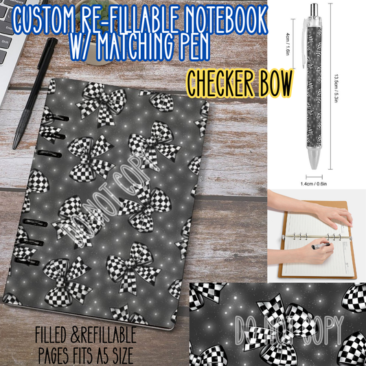 CHECKER BOW -Matching A5 Notebook & Pen Set Round 4 Preorder Closing 5/17