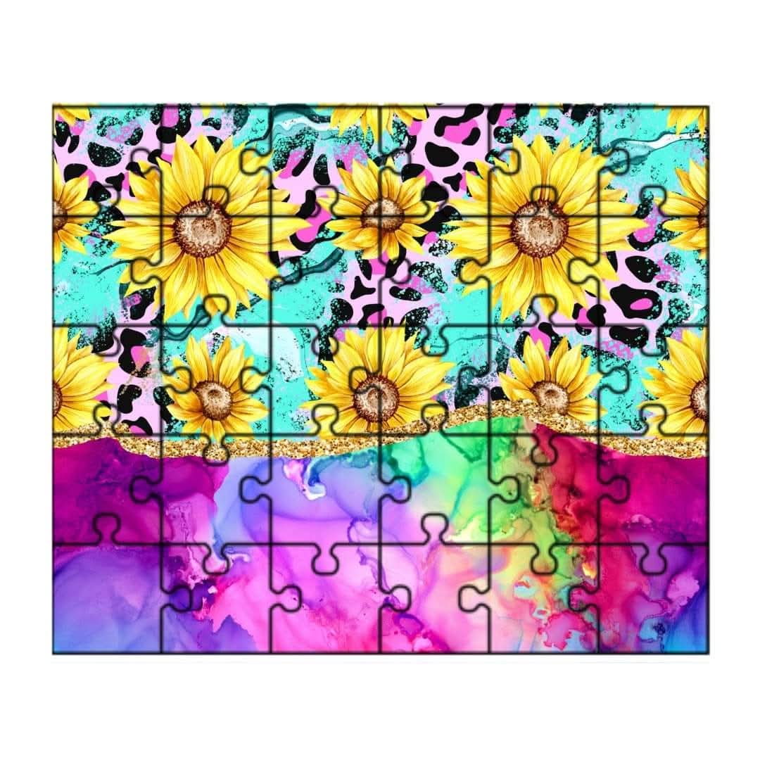 CHEETAH SUNFLOWER WATERCOLOR - CUSTOM 120 PIECE PUZZLE