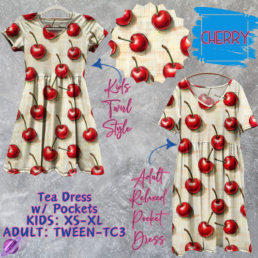 CHERRY - Adult & Kids - Tea Dress Run- Preorder Closing 5/13