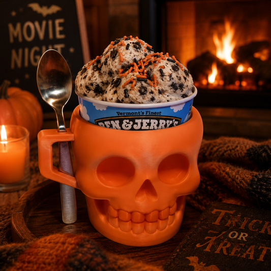 SKULL-3D PRINTED ICE CREAM PINT HOLDER