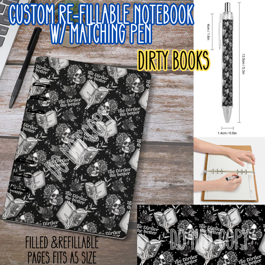 DIRTY BOOKS -Matching A5 Notebook & Pen Set Round 4 Preorder Closing 5/17