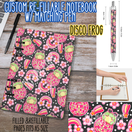 DISCO FROG -Matching A5 Notebook & Pen Set Round 4 Preorder Closing 5/17
