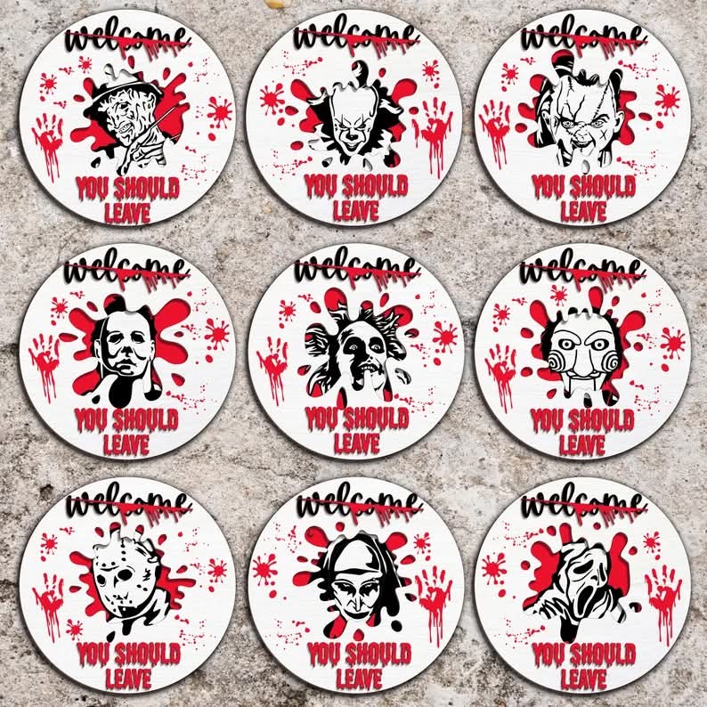 Horror door signs