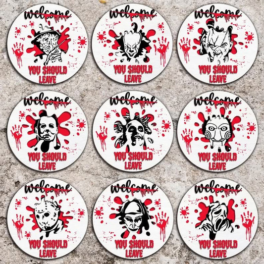 Horror door signs