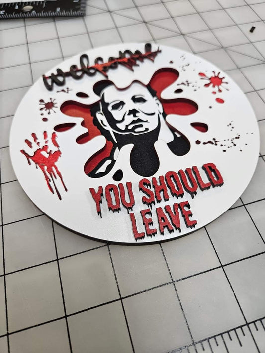 Horror door signs
