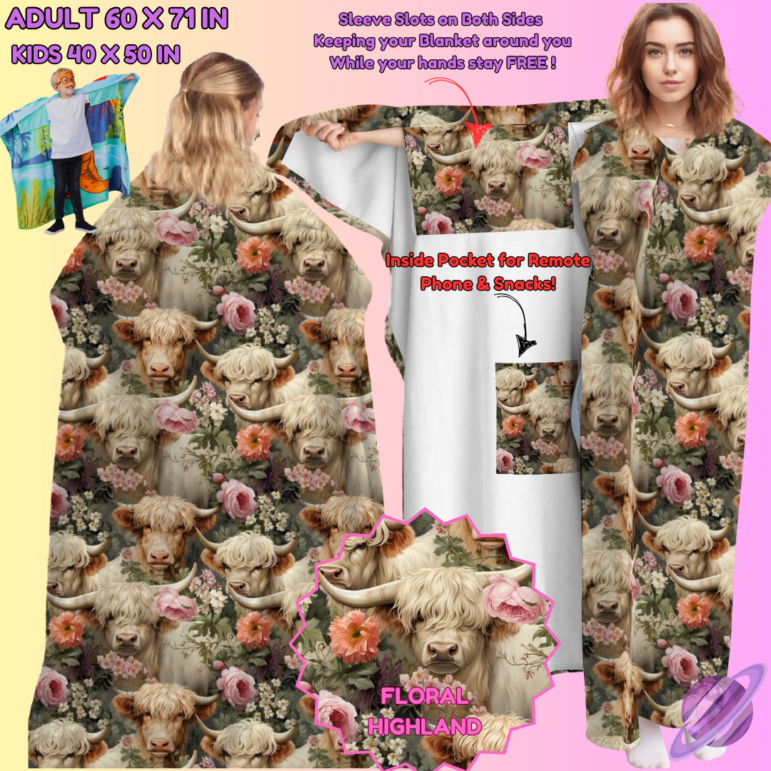 WEARABLE THROW RUN-FLORAL HIGHLAND-PREORDER CLOSING 8/31