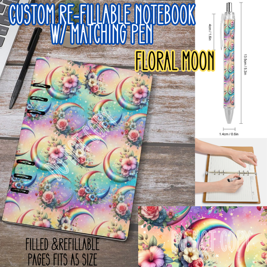 FLORAL MOON -Matching A5 Notebook & Pen Set Round 4 Preorder Closing 5/17