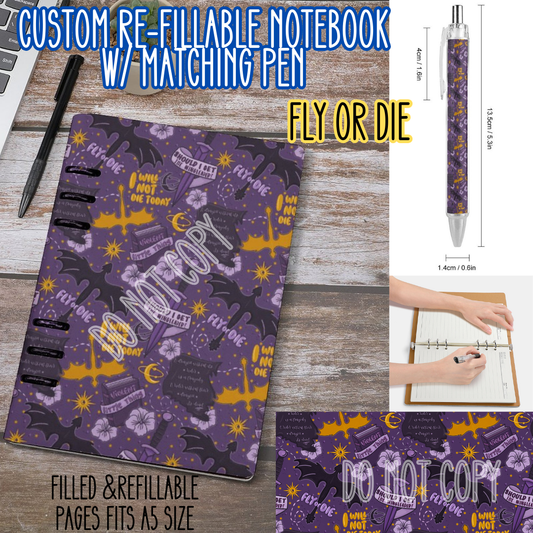 FLY OR DIE -Matching A5 Notebook & Pen Set Round 4 Preorder Closing 5/17