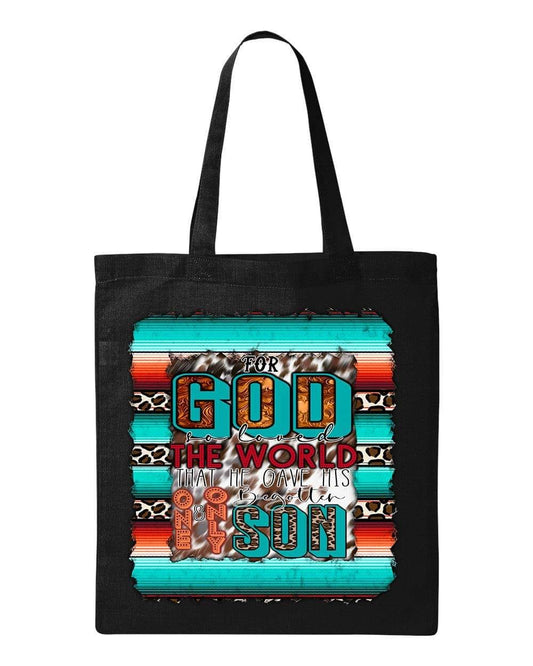 FOR GOD SO LOVED - Custom Economical Tote Bag (15x16)