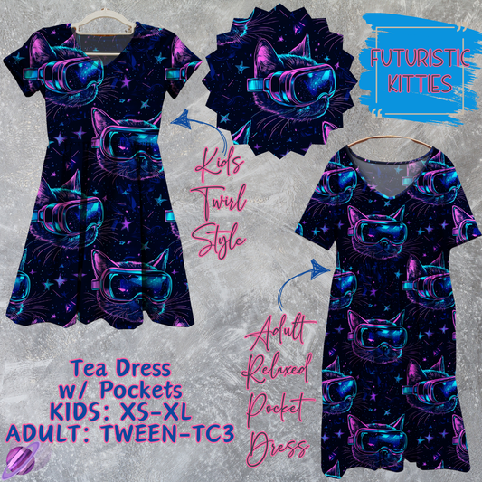 FUTURISTIC KITTIES - Adult & Kids - Tea Dress Run- Preorder Closing 5/13