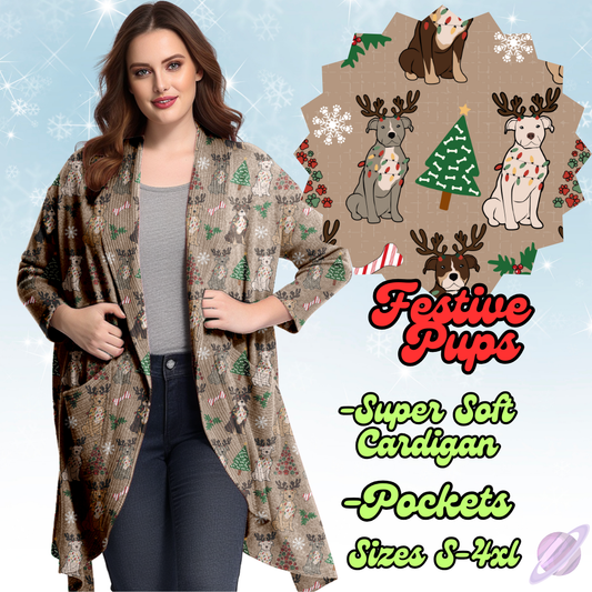 BATCH 117-FESTIVE PUPS-CARDIGAN-PREORDER CLOSING 9/10