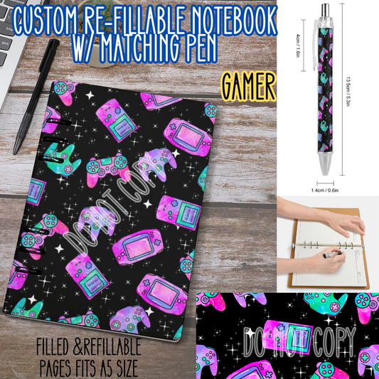 GAMER -Matching A5 Notebook & Pen Set Round 4 Preorder Closing 5/17