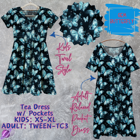 GEM BUTTERFLY - Adult & Kids - Tea Dress Run- Preorder Closing 5/13