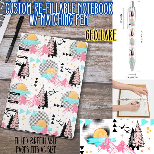 GEO LAKE -Matching A5 Notebook & Pen Set Round 4 Preorder Closing 5/17