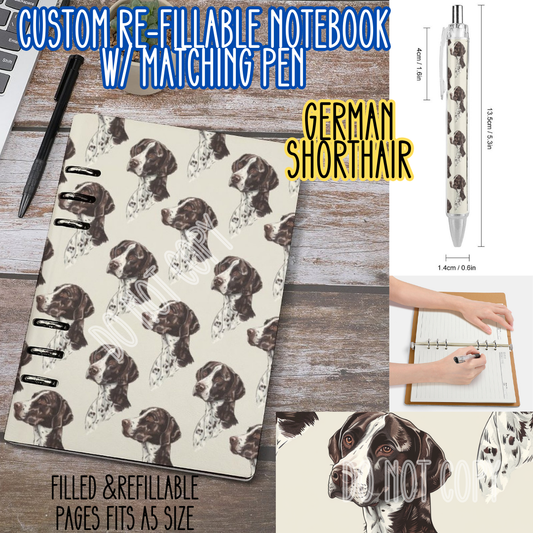 GERMAN SHORTHAIR -Matching A5 Notebook & Pen Set Round 4 Preorder Closing 5/17
