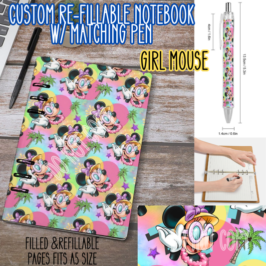 GIRL MOUSE -Matching A5 Notebook & Pen Set Round 4 Preorder Closing 5/17