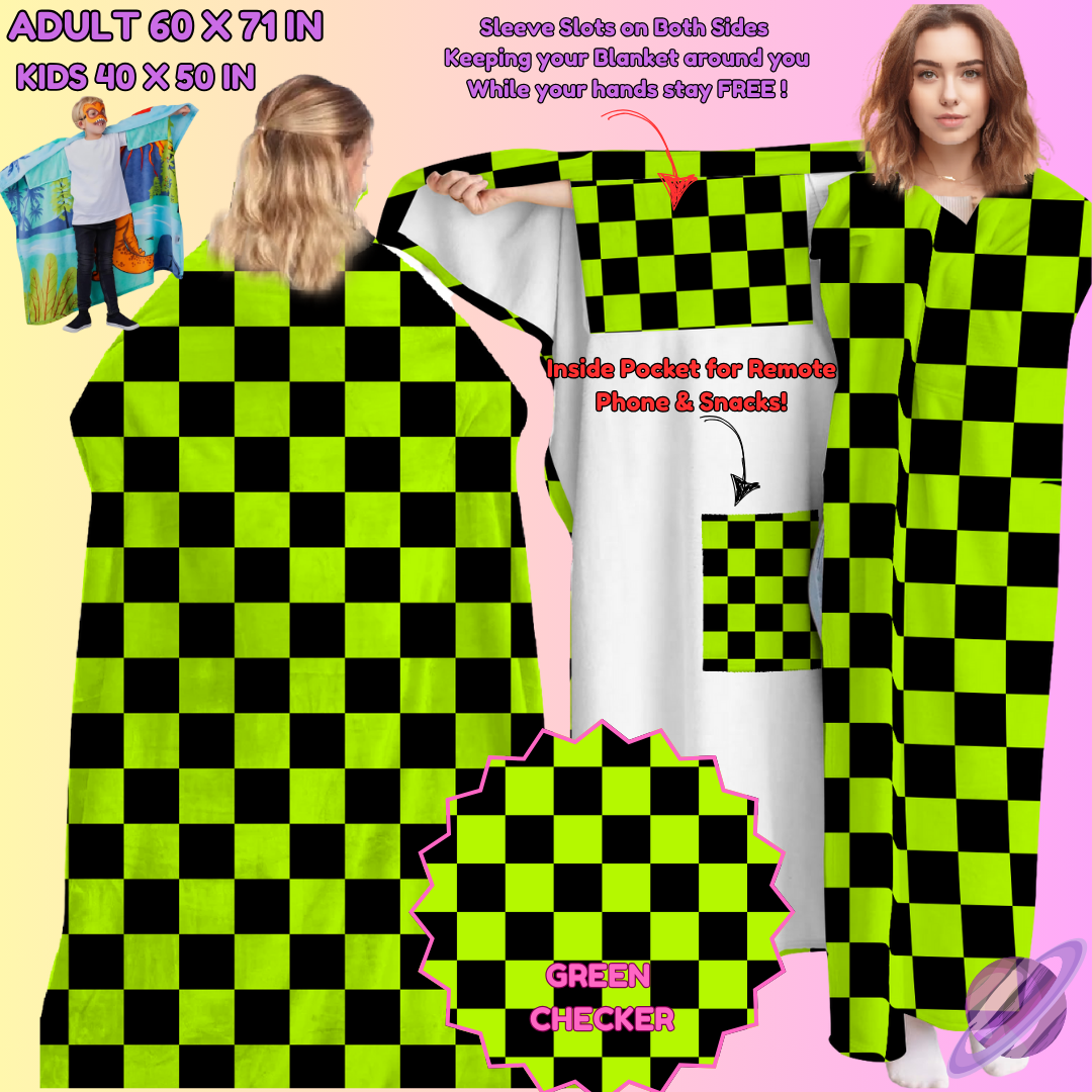 WEARABLE THROW RUN-GREEN CHECKER-PREORDER CLOSING 8/31