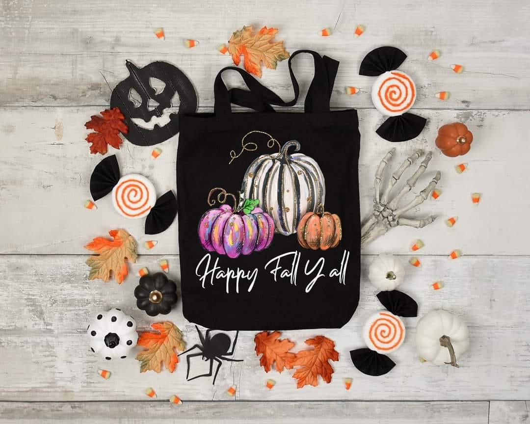 HAPPY FALL YALL - Custom Economical Tote Bag (15x16)