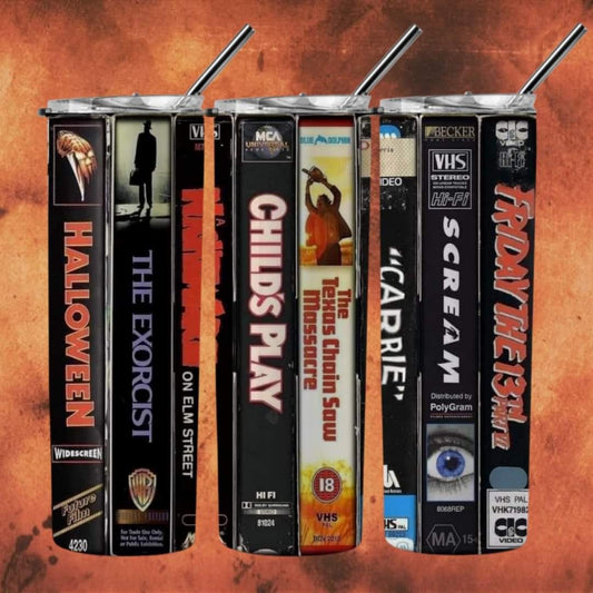 HORROR VHS - Sublimated Tumbler (20 oz)