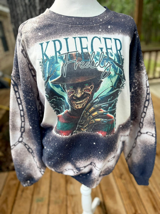 Horror Nightmare bleached sweatshirt