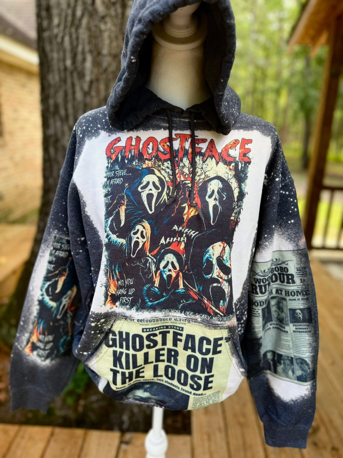 Ghost F bleached hoodie