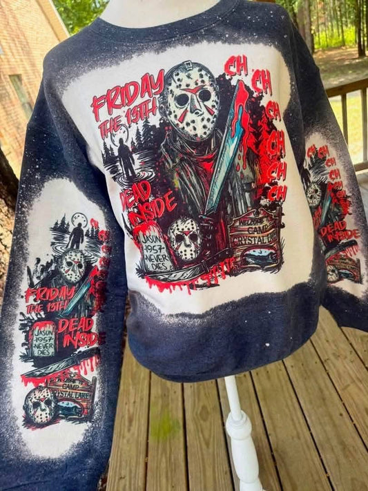 Friday the 13th bleached sweatshirt
