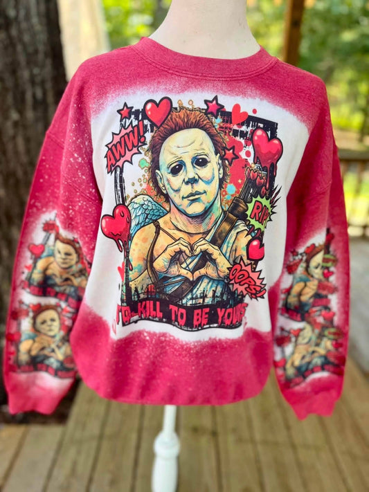 Halloween love bleached sweatshirt