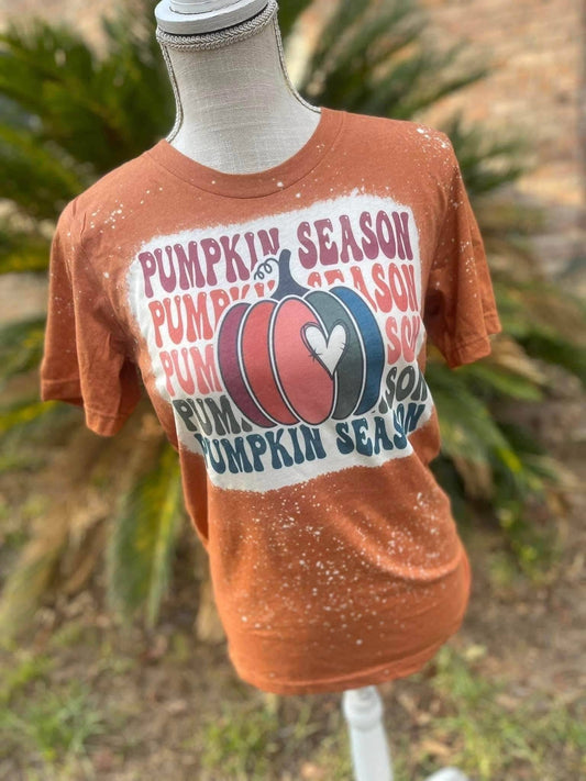 Pumpkin Season bleached tee