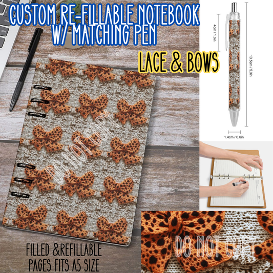 LACE & BOWS -Matching A5 Notebook & Pen Set Round 4 Preorder Closing 5/17