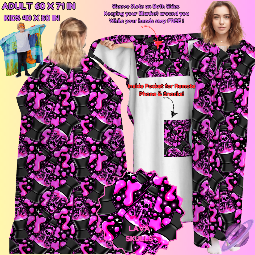 WEARABLE THROW RUN-LAVA SKULLS-PREORDER CLOSING 8/31