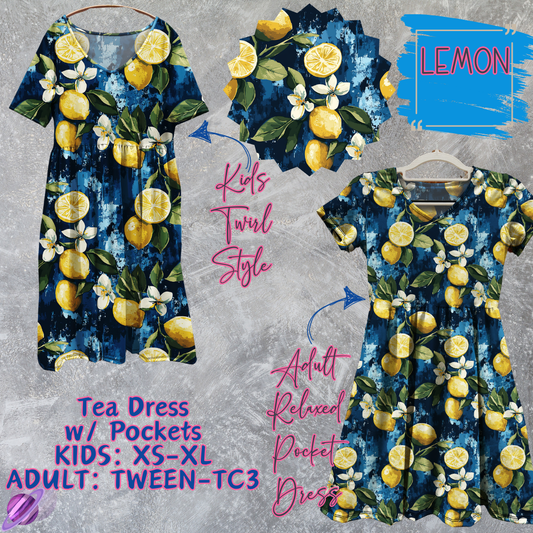 LEMON - Adult & Kids - Tea Dress Run- Preorder Closing 5/13