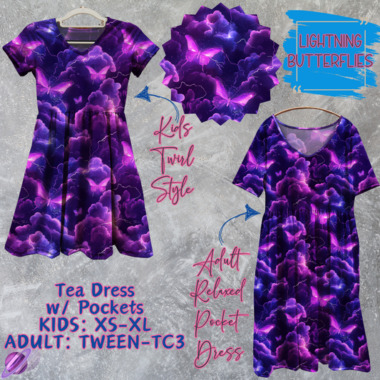 LIGHTNING BUTTERFLIES - Adult & Kids - Tea Dress Run- Preorder Closing 5/13