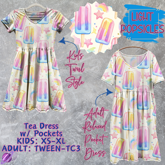 LIGHT POPSICLES - Adult & Kids - Tea Dress Run- Preorder Closing 5/13