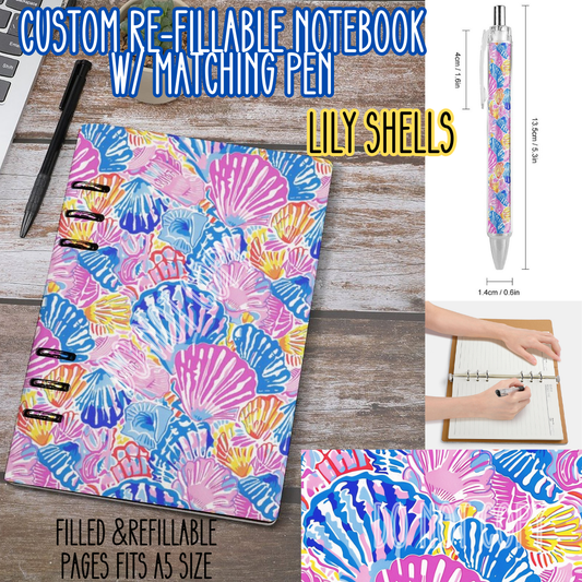 LILY SHELLS -Matching A5 Notebook & Pen Set Round 4 Preorder Closing 5/17