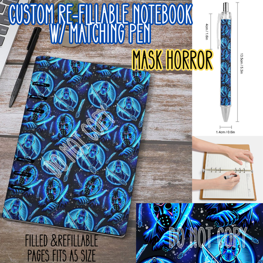 MASK HORROR -Matching A5 Notebook & Pen Set Round 4 Preorder Closing 5/17
