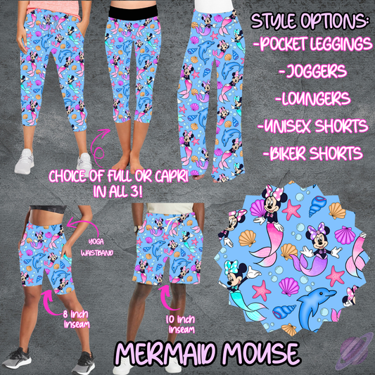 MERMAID MOUSE - LEGGING/JOGGER/LOUNGER/SHORTS - B106 PREORDER CLOSING 5/19