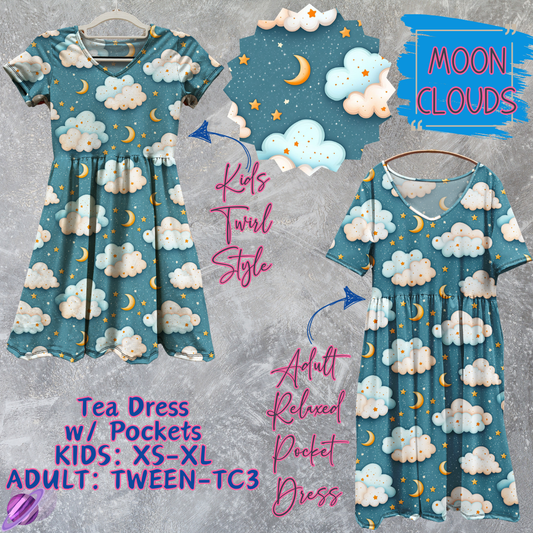 MOON CLOUDS - Adult & Kids - Tea Dress Run- Preorder Closing 5/13